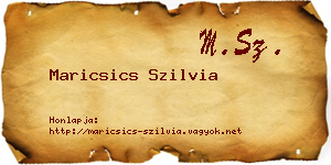 Maricsics Szilvia névjegykártya