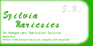 szilvia maricsics business card